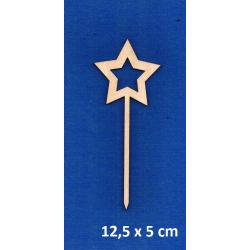 SKLEJKA #3mm Gwiazdka 5x12,5cm ramka , gwiazdka na patyku 12,5cm, gwiazdka z patyczkiem 12,5cm / 1555